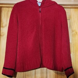 ❤️Columbia Red Hooded Zip Up Sweater Size Large